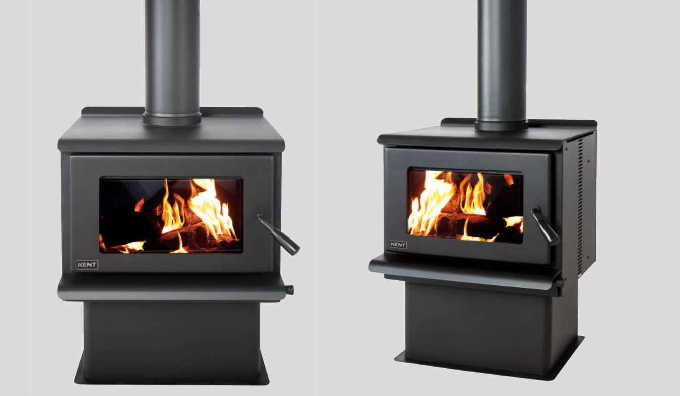 kent cardona freestanding wood fire log burner front and side