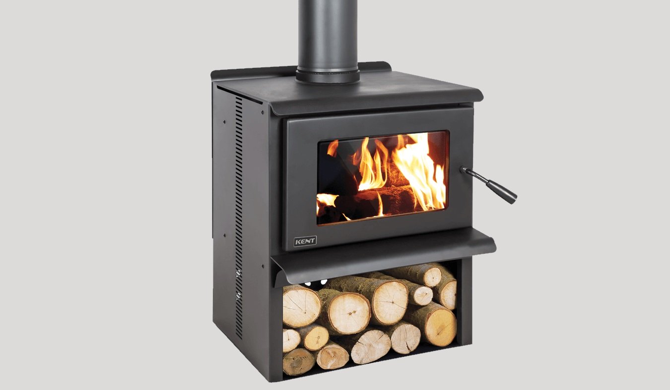 kent oxford freestanding wood fire log burner front