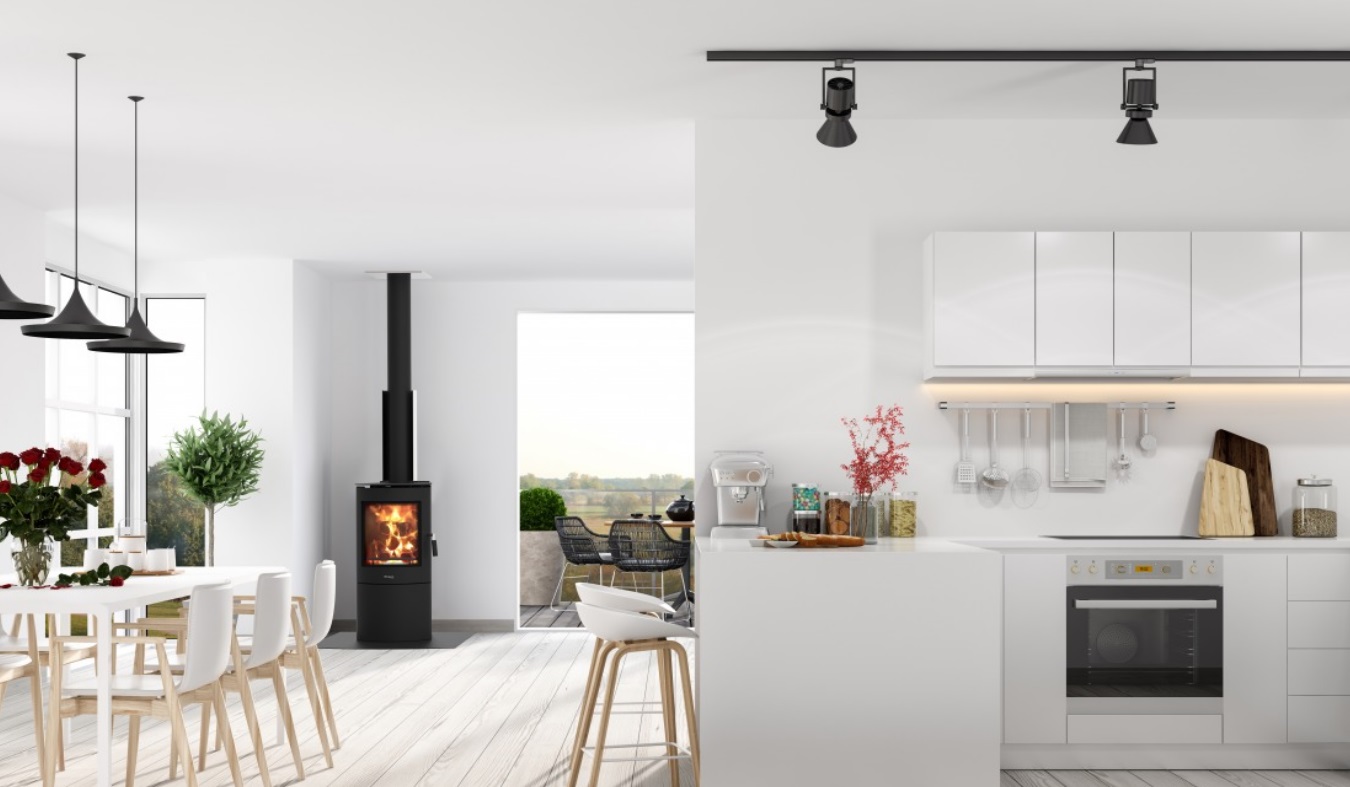 masport akaroa freestanding radiant wood burner in situ