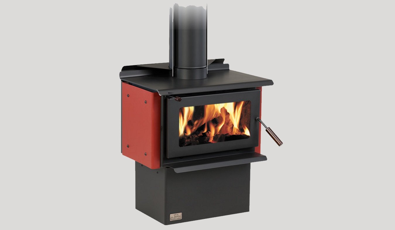 woodsman ecr novo freestanding log burner wood fire red